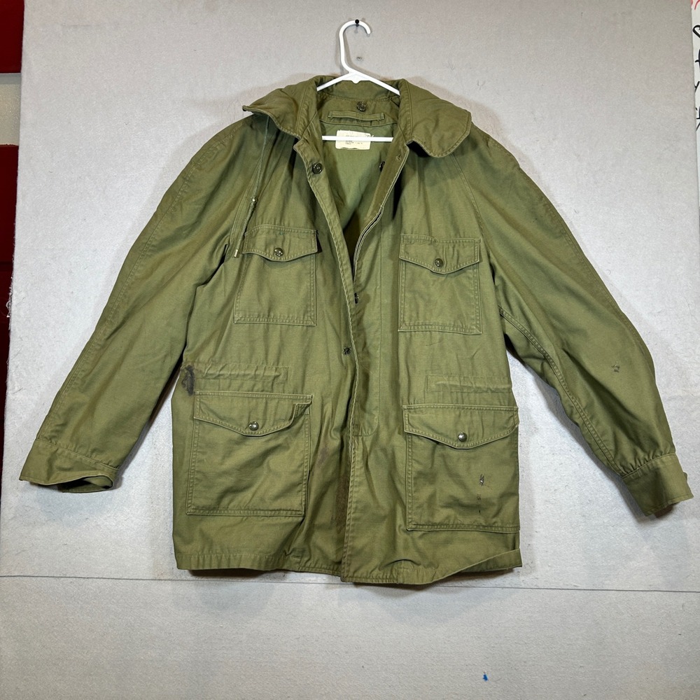Vintage 1966 Jacket US Military M-1951 Field Jacket Green Large Long